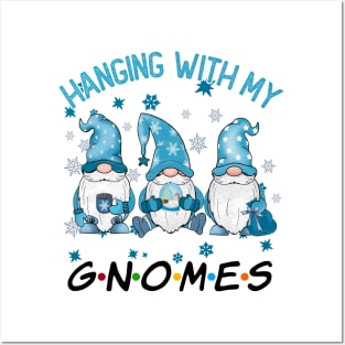 Funny Christmas Gnome Hanging With My Gnomies Family Pajamas Posters and Art